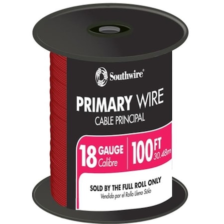 SOUTHWIRE Southwire Company 55667423 100 ft. Red 18 Gauge 16 Strand Primary Auto Wire 55667423